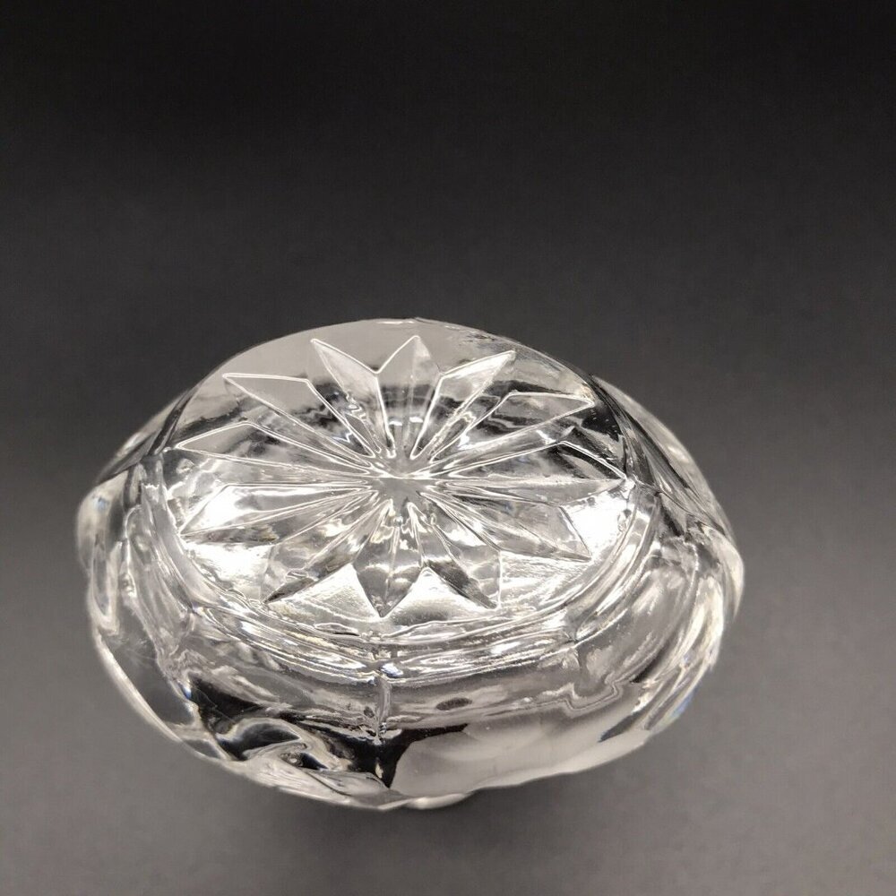 Vintage Clear Glass Perfume Bottle Czech Republic Princess House Frosted Flower - Picture 9 of 10